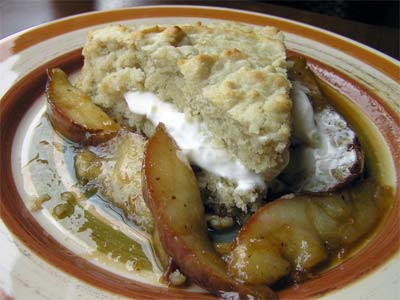ginger shortcake with pears