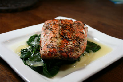 salmon and spinach